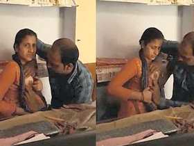 Director gives a sensual blowjob to teacher in the staff room