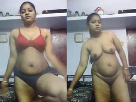 Telugu babe shows off her big butt and pussy in lingerie