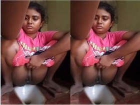 A country girl films herself urinating in a video