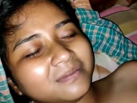 Brunette teen with natural boobs enjoys rough sex