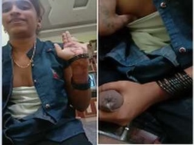 Indian girl fondles her boobs and pleasures herself