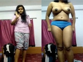College student flaunts her big tits and pussy for her lover