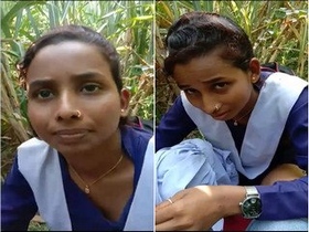 A private glimpse of an Indian girl and her partner in the great outdoors