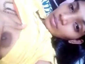 Indian babe flaunts her big boobs and shaved pussy in part 1