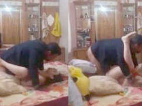 Mustached man and young Pakistani girl have sex in a missionary position