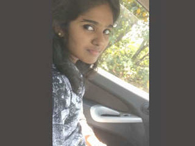 Cute Desi girl gives a blowjob in the car