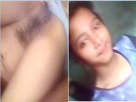 Beautiful girl Odia flaunts her breasts and vagina