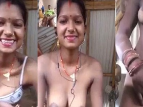 Busty wife flaunts her naked body in video call