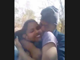 A college student gets naughty in the forest with another guy