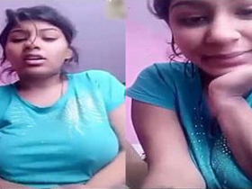 Bare-breasted Indian babe flaunts her nipples in video chat