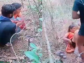 Bhabhi from the countryside has sex with a young man in the open air