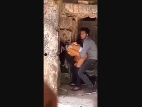 A couple from Orissa enjoys hot doggy and standfuck in an abandoned warehouse