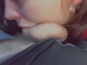 A naughty Christmas surprise: A hot native gives her man's coworker a blowjob