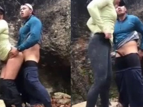 Steamy outdoor sex on a hillside