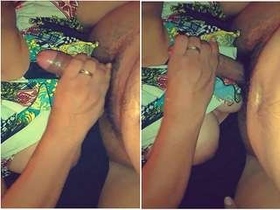 Horny wife gives her husband a handjob
