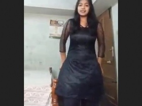 Cute girlfriend strips down for boyfriend