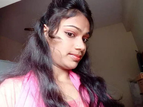 Tamil girl takes a bath in the shower