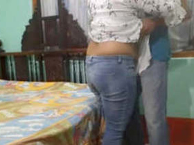 Cheating wife gives blowjob to her husband's friend while he's at work