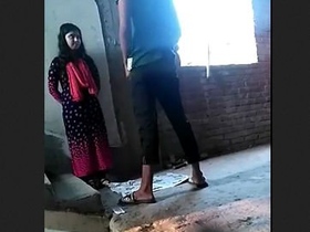 Desi teen's first time with a collager outdoors