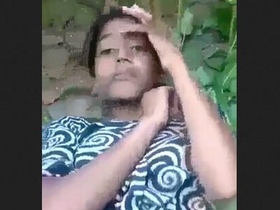 Outdoor sex with a shaved pussy in the jungle