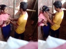 Desi couple indulges in secret outdoor blowjob and breast sucking