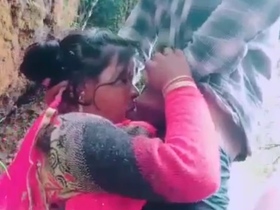 Indian wife gets fucked in the village outdoor