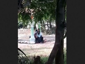 Spy on a college lover in action outdoors