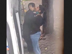Passionate outdoor lovemaking between two strangers