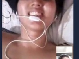 Cute desi girl in video call with lover
