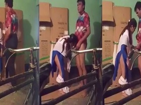 Indian college student gives a blowjob to her professor