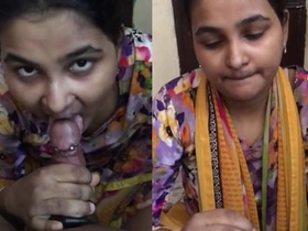College girl gives a blowjob to her home teacher in a video