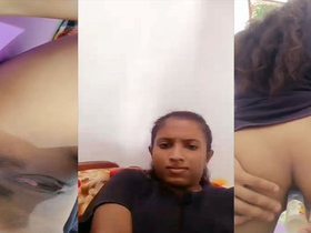 Tamil village girl pleasures herself with her fingers