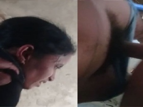 Desi whore gets wild with a client in a village setting