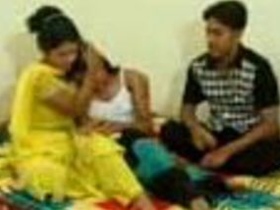 Three-way sex with Saali and friends in hot threesome video