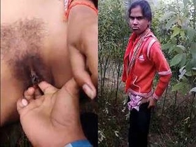 Desi beauty pleasures her lover in a rustic setting