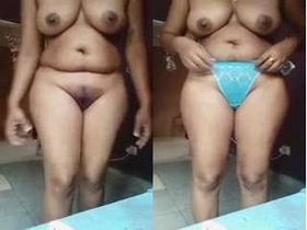 Naked girl pleasures herself in front of the camera