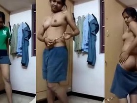 Enjoy watching a Tamil babe with a shaved pussy in this steamy video!