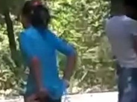 Desi Indian girl's outdoor sex video with parked car