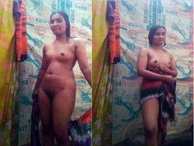 Lesbian couple records their outdoor bathing session for exclusive video