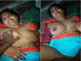 Hillbilly wife pleasures her breasts and takes it in the ass with her husband