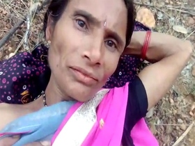 Desi slut with bushy pussy takes rough outdoor fucking