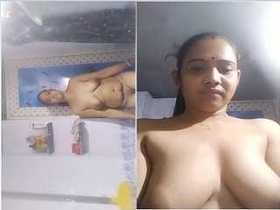 Busty blonde wife records nude video for husband