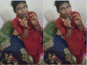 Amateur desi babe gets paid by showing off her tits