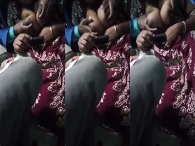 A video featuring a threesome with large breasts