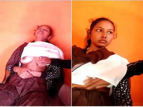 Exclusive video of Desi girl with huge boobs getting pinned by lover