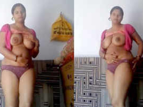 Desi wife bares her body in front of the camera