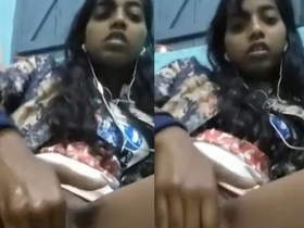 Horny Indian teenager pleasures herself with her fingers