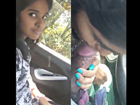Babe from Chennai sucks big dick on the road