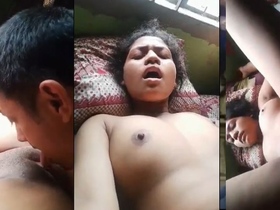 Desi couple's first time in a village setting