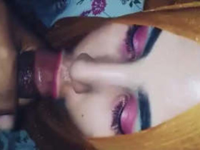 Muslim girl enjoys giving oral sex to black man